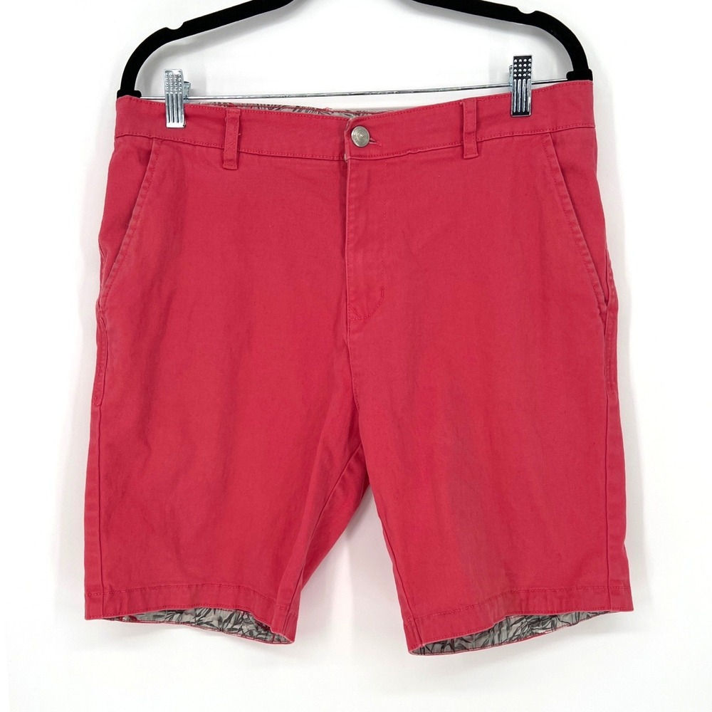 Huntington Beach Club Pink Chino Shorts 32W 8" Classic Fit Preppy Coastal Casual